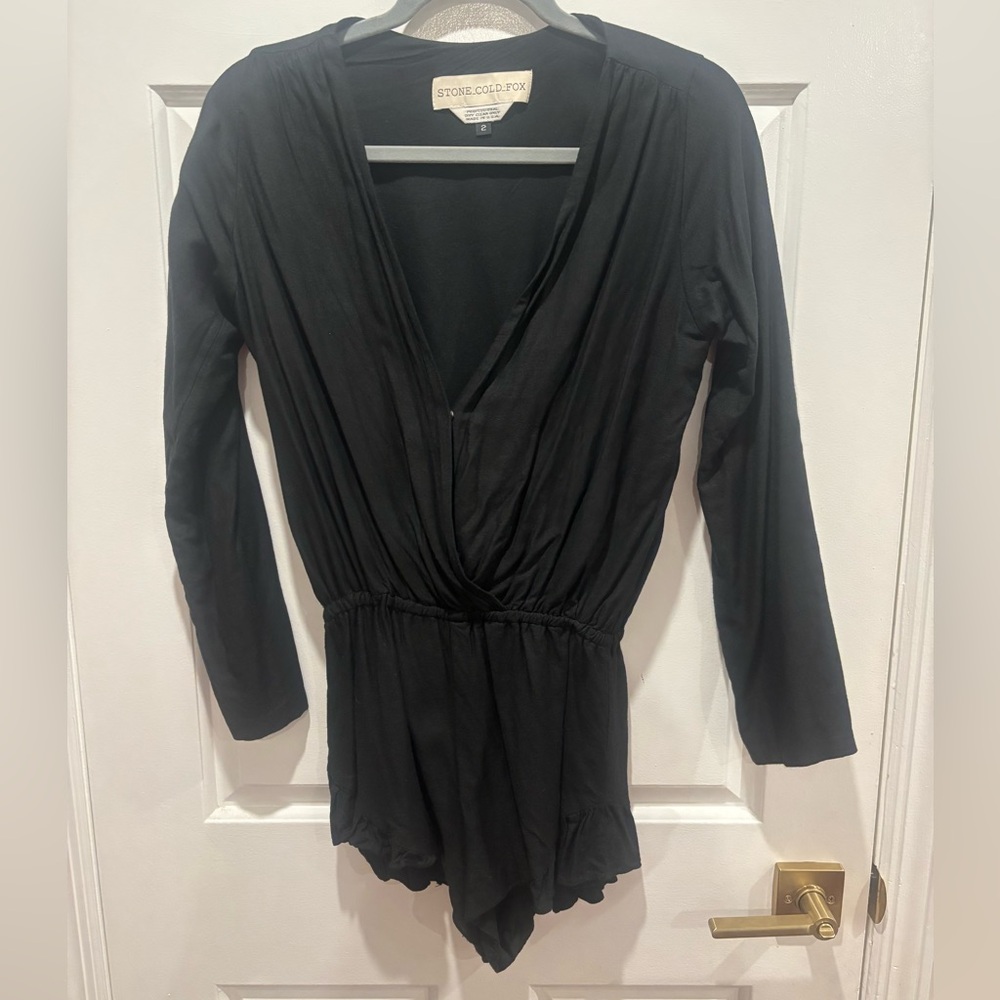 Stone Cold Fox Black Long Sleeve Romper